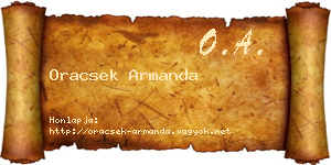 Oracsek Armanda névjegykártya